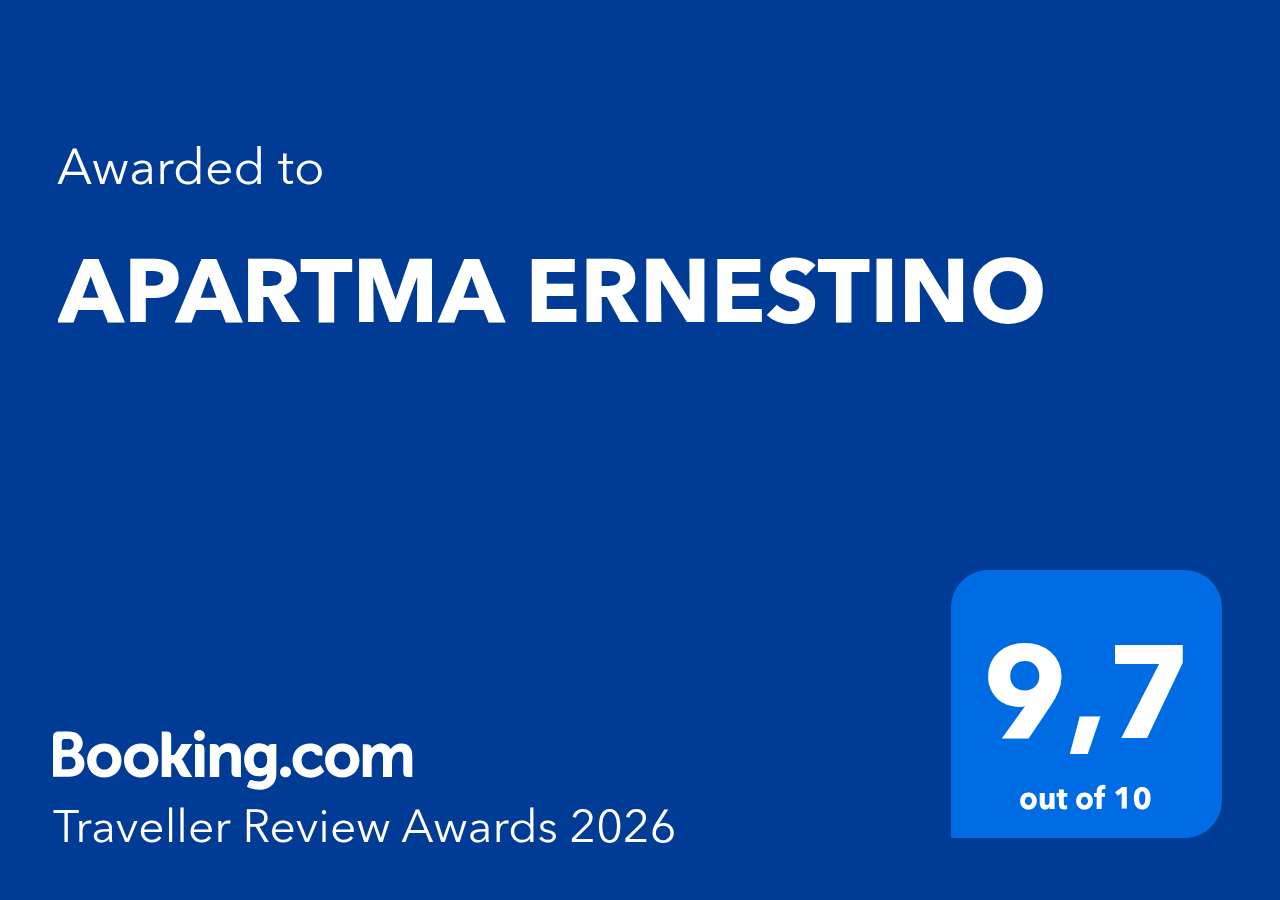Booking.com Traveller Review Award 2026 for Apartment Ernestino, rated 9.7 out of 10